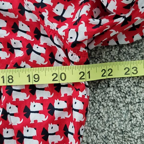Crown & Ivy Red White & Blue  Dog Print Blouse Large - Picture 8 of 12